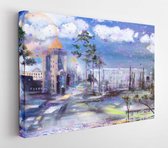 Onlinecanvas - Schilderij - Road To The Novosibirsk Univercity Art Horizontaal Horizontal - Multicolor - 80 X 60 Cm