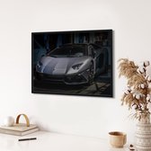 Akoestische panelen - Geluidsisolatie - Akoestische wandpanelen - Akoestisch schilderij AcousticPro® - paneel met Lamborghini Aventador - Design 124 - Premium - 150x100 - Wit- Wand