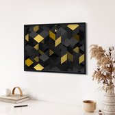 Akoestische panelen - Geluidsisolatie - Akoestische wandpanelen - Akoestisch schilderij AcousticPro® - paneel met abstract patroon - design 156 - Basic - 130x90 - zwart- Wanddecora