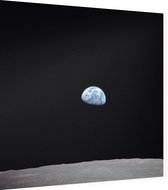 Earthrise viewing Earth from space (ruimtevaart) - Foto op Dibond - 40 x 40 cm