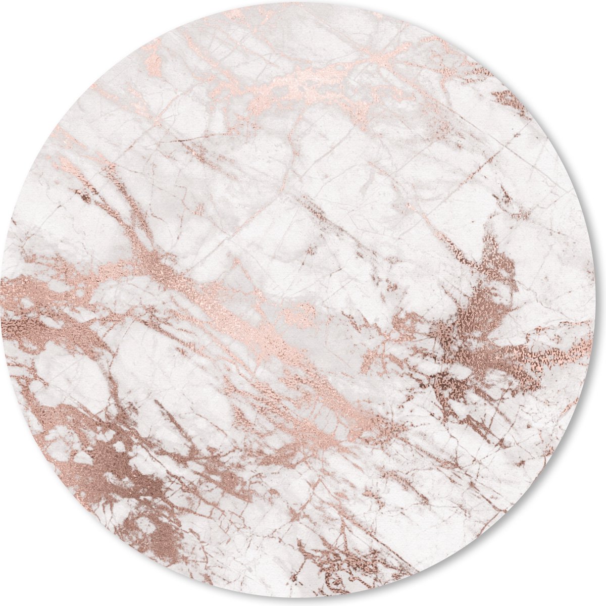 Muismat rond 20x20 cm - Mousepad Marmer - Patronen - Roze - Wit - Ronde muismatten
