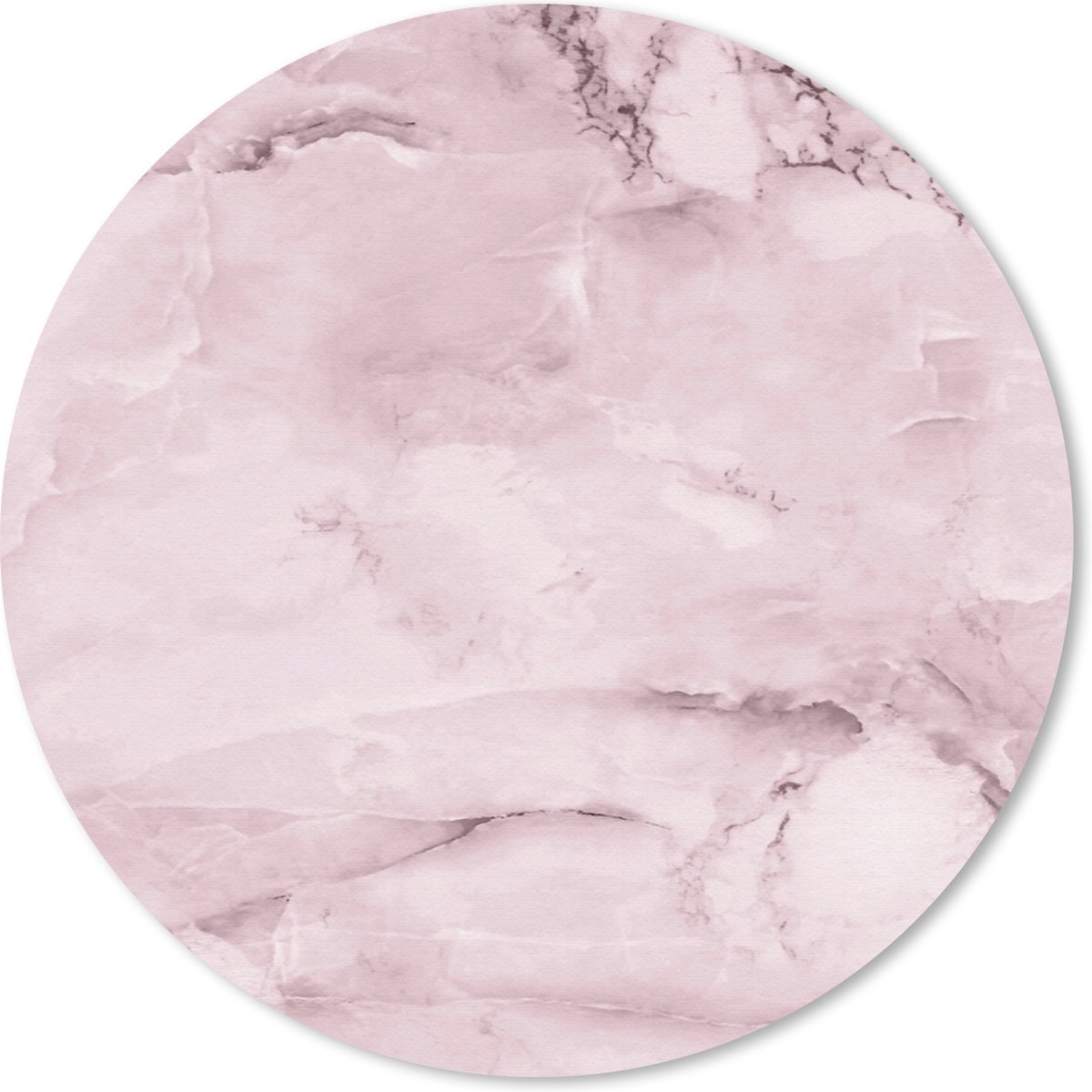 Muismat rond 20x20 cm - Mousepad Marmer - Roze - Luxe - Ronde muismatten
