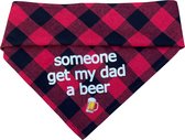 Get My Dad A Beer Bandana -  honden halsdoek - Vaderdag Cadeau - Father's day - Dog Dad-  honden bandana - kerstcadeau voor mannen - knoopbandana -hondenliefhebber -