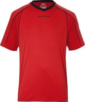 Masita | Sportshirt Heren & Dames Korte Mouw - Striker - Licht Elastisch Polyester Ademend Vocht Regulerend - RED/BLACK - 152