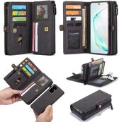 CaseMe Multi Wallet Samsung S20 Plus hoesje zwart - Wallet - ruimte voor 10+ pasjes - extra ritsvak