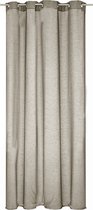 JEMIDI Kant-en-klaar gordijn in linnenlook - Gordijn met ringen 140 x 245 cm - Transparant decoratief gordijn - Zandkleur
