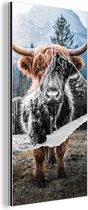 Décoration murale Métal - Peinture Aluminium Industrielle - Highlander Écossais - Vache - Animaux - 40x80 cm - Dibond - Photo sur aluminium - Décoration murale industrielle - Pour le salon/chambre