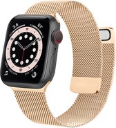 Goud Bandje geschikt voor Apple Watch Series 1/2/3 38 mm & Series 4/5/6/SE 40 mm & Series 7 41 mm - Milanees Horlogebandje