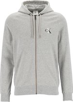 Calvin Klein CK ONE lounge hoodie - heren sweatvest met rits en capuchon - middeldik - grijs melange -  Maat: M