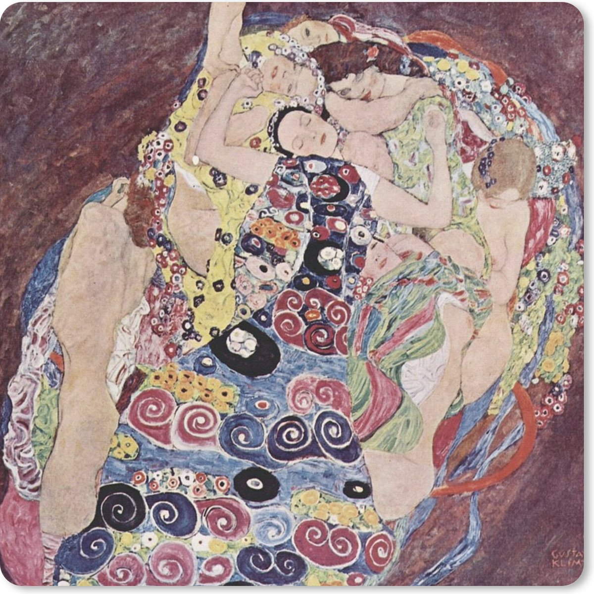 Muismat 30x30 cm - Mousepad De maagd - Gustav Klimt - Muismatten