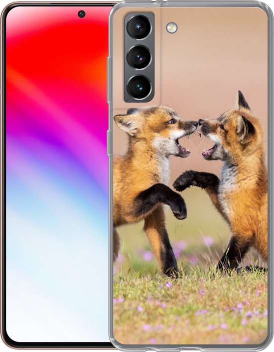 Coque Samsung Galaxy S21 - Vossen - Fleurs - Portrait - Coque de téléphone en Siliconen