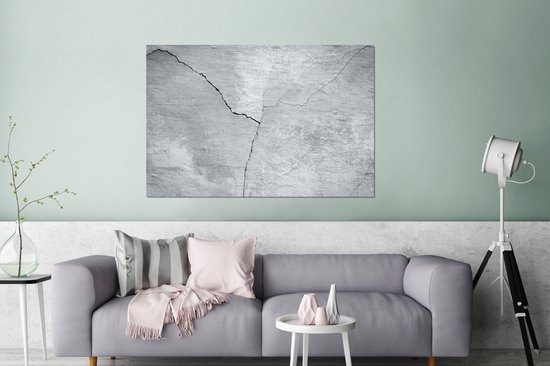 Structure béton gris avec une fissure aluminium-m 180x120 cm - Tirage photo sur Aluminium (décoration murale métal) XXL /