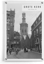 Walljar - Grote kerk Den Haag '56 - Muurdecoratie - Plexiglas schilderij