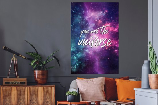 Stickers muraux - Citation - Espace - Étoiles - Garçons - Filles - Enfants - 80x120 cm - Feuille adhésive