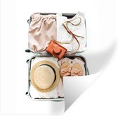 Stickers muraux - Film autocollant - Valise - Appareil photo - Slippers - 120x120 cm - Film adhésif - Stickers muraux Chambre d'enfant - Papier peint autocollant XXL - Papier peint autocollant - Film autocollant