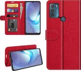 Motorola Moto G50 Hoesje - MobyDefend Wallet Book Case (Sluiting Achterkant) - Rood - GSM Hoesje - Telefoonhoesje Geschikt Voor: Motorola Moto G50