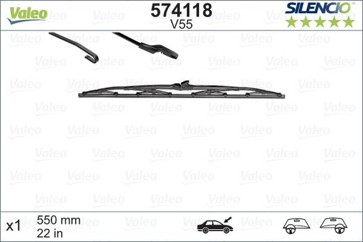 Valeo Ruitenwisser Silencio V55 - 55cm - wisser met klembevestiging – foto 4