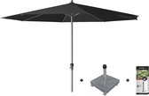 Platinum Riva stokparasol 3.5 m. rond - Black met voet en hoes