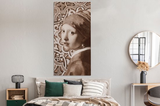 Peinture sur toile Fille à la perle - Vermeer - Motifs - 80x160 cm - Déco Décoration murale