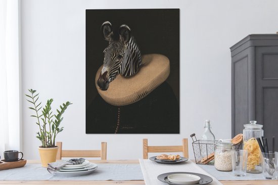 Tableau sur toile Zebra - Maîtres anciens - Art - 90x120 cm - Décoration murale