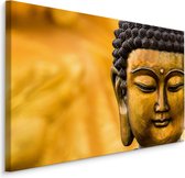 Schilderij - Boeddha in het Goud, Premium Print