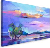 Schilderij - Abstract landschap, Multikleur, Premium print