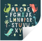 Muurstickers - Sticker Folie - Illustratie alfabet versierd met dinosaurussen - 120x120 cm - Plakfolie - Muurstickers Kinderkamer - Zelfklevend Behang XXL - Zelfklevend behangpapier - Stickerfolie