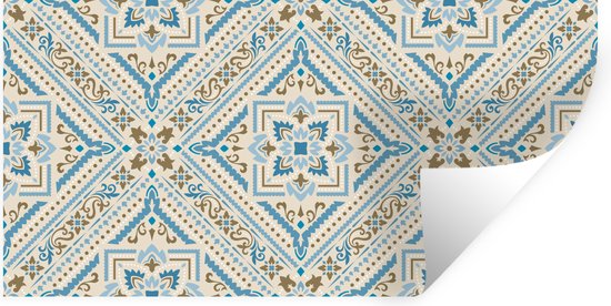 Stickers muraux - Tapis Persan - Tapis - Motifs - Blauw - 80x40 cm - Film Adhésif