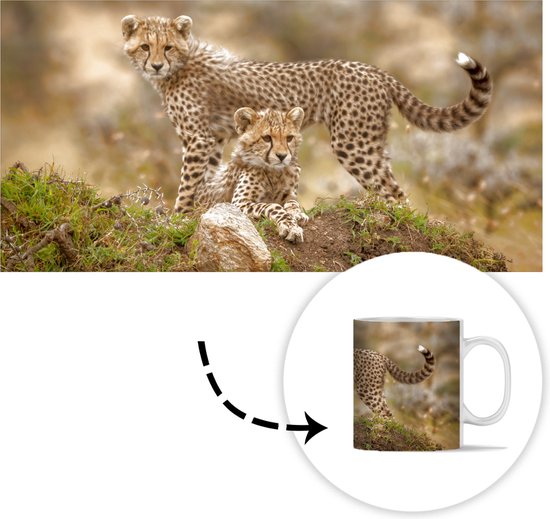 Tasse - Tasse à café - Léopard - Jeune - Nature - Tasses - 350 ML - Tasse - Tasses à café - Tasse à thé - Décoration Sinterklaas - Cadeaux pour enfants - Cadeaux chaussures Sinterklaas