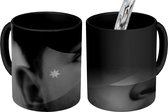 Magische Mok - Foto op Warmte Mok - Vlag van Jordanië - zwart wit - 350 ML