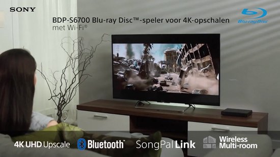 Sony BDP-S6700 - 3D Blu-ray-speler met 4K upscaling - Wifi - Smart TV - Zwart |