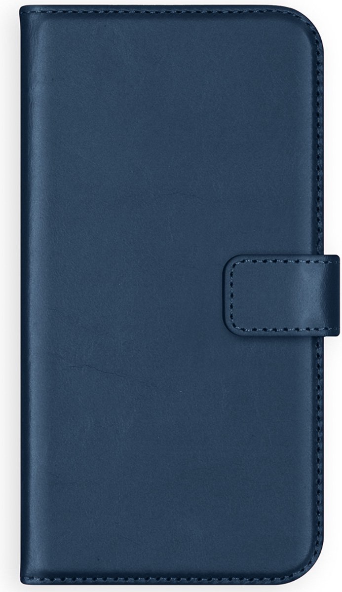 Selencia Hoesje Geschikt voor iPhone 13 Pro Hoesje Met Pasjeshouder - Selencia Echt Lederen Bookcase - Blauw
