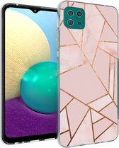 iMoshion Design voor de Samsung Galaxy A22 (5G) hoesje - Grafisch Koper - Roze / Goud