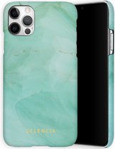 Selencia Maya Fashion Backcover iPhone 12, iPhone 12 Pro hoesje - Marble Green