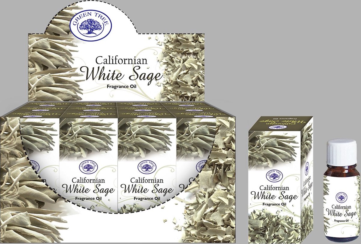 Goedkoopste Green Tree Geurolie Californian White Sage (12 potjes