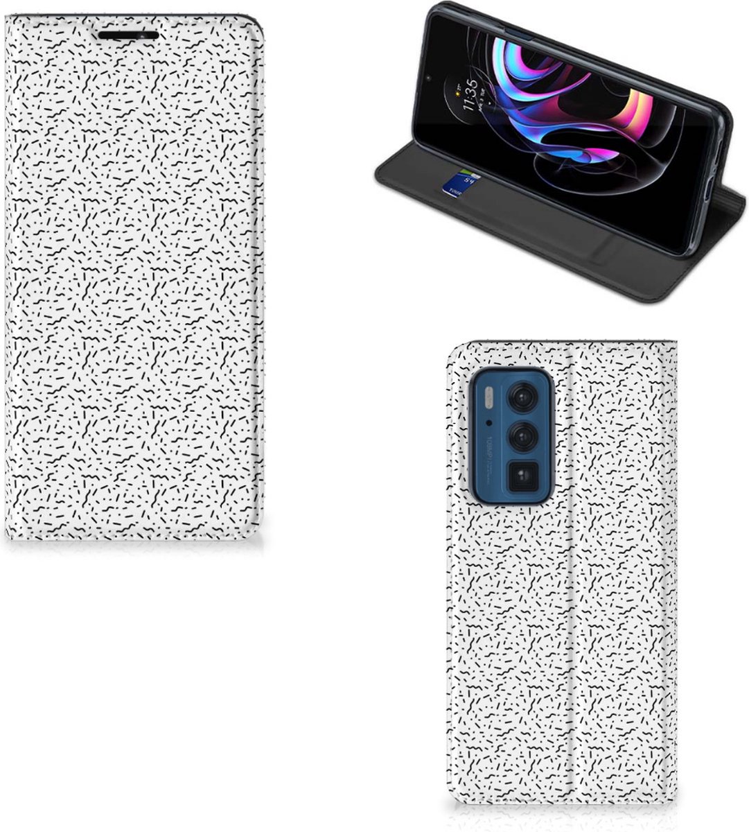 Motorola Edge 20 Pro Hoesje met Magneet Stripes Dots