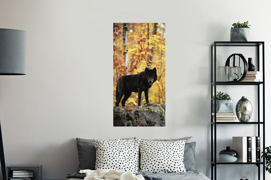 Stickers Stickers muraux - Loup - Roche - Arbre - 60x120 cm - Feuille adhésive