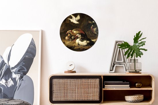 Wall Circle - Wall Circle - Canards - Peinture de Melchior d'Hondecoeter - Aluminium - Dibond - ⌀ 30 cm - Intérieur et Extérieur