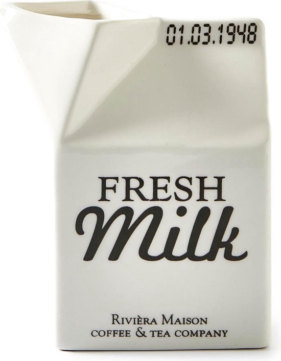 Rivièra Maison Carton Jar Milk - Melkkannetje - Wit