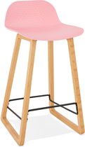 Alterego Halfhoge kruk 'MAKI MINI' roze Scandinavische stijl
