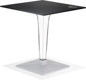 Alterego Zwarte vierkante terrastafel 'VOCLUZ' voor binnen/buiten - 68x68 cm