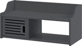 Badmeubel - Badkamerkast - Zwevend model - Met 1 deur & 2 planken - Afmeting BxDxH) 62 x 25 x 28 cm - Kleur donker grijs