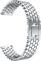 Watch GT Vis Stalen Schakel Band - Maat 20mm - Zilver - Geschikt Voor Huawei - Horlogeband - Armband - Polsband
