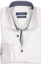 Ledub Modern Fit overhemd - wit twill (contrast) - Strijkvrij - Boordmaat: 40