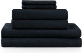 Blumtal Terry Handdoeken Set - 2 x Baddoek & 2 x Handdoek & 2 x Gezichts Handdoekje: Donkerblauw