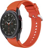Samsung Galaxy Watch 4 - Luxe Silicone Bandje - Royal Oranje - Small - 20mm