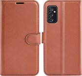 Samsung Galaxy M52 Hoesje - MobyDefend Kunstleren Wallet Book Case - Bruin - GSM Hoesje - Telefoonhoesje Geschikt Voor: Samsung Galaxy M52