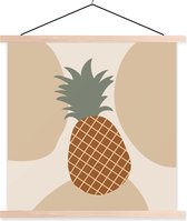 Affiche scolaire - Fruit - Pastel - Ananas - Été - 60x60 cm - lattes vierges