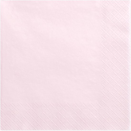 Serviettes de table, trois plis - rose poudré clair 33x33cm (20 pièces) -  Party deco