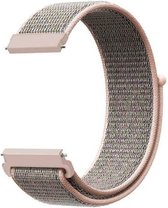 Bracelet Strap-it Smartwatch 20 mm - bracelet en nylon souple adapté pour Samsung Galaxy Watch 42 mm / Active / Active2 40 & 44 mm / Galaxy Watch 3 41 mm - Garmin Vivoactive 3 / Venu - SQ - Amazfit GTS / 2 / Bip - rose